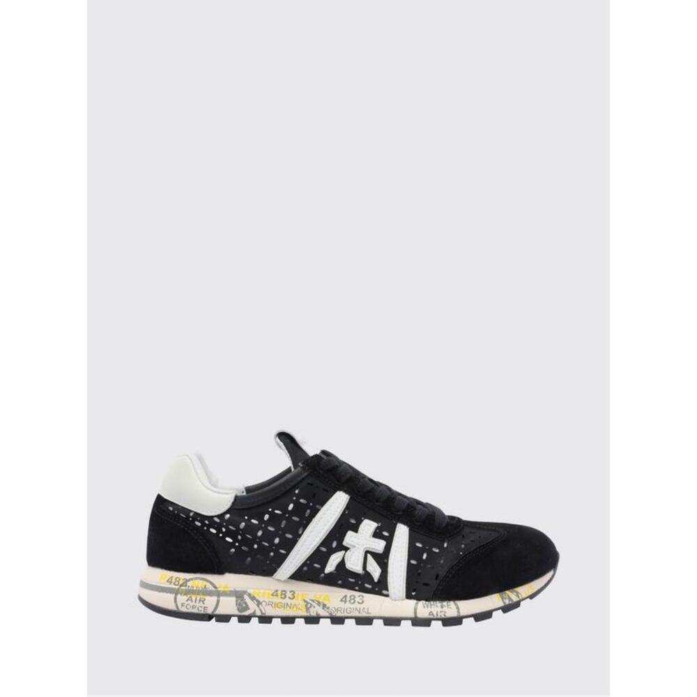 Premiata Women Lucy Suede And Perforated Fabric Sneakers Premiata